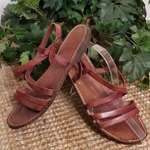 VERO CUOIO MADE IN ITALY BROWN SANDALS